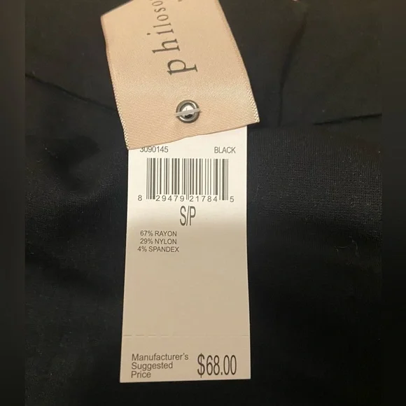 Philosophy Black Stretch Work Pants Small Petite NWT - Picture 8 of 9
